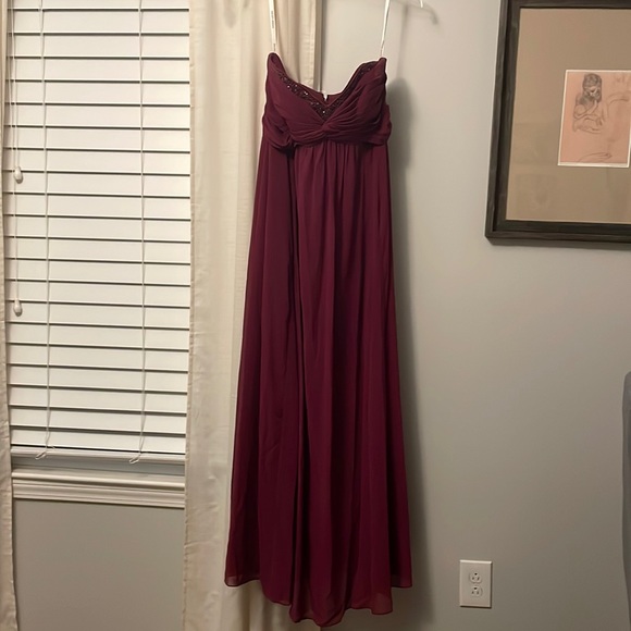 David's Bridal Dresses & Skirts - Beautiful purple /maroon chiffon dress! David’s bridal. Only worn twice!